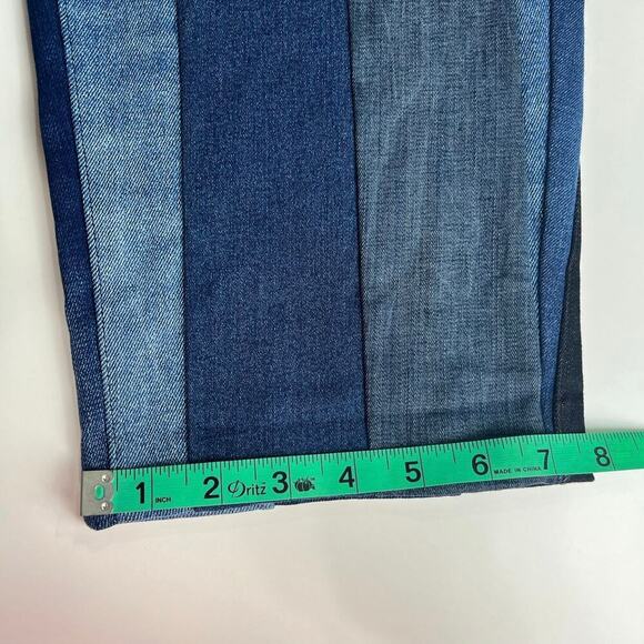 Tommy Remixed Patchwork Jeans Tommy Hilfiger Size 3 (16) 35inX27.5in High Rise - Picture 9 of 16